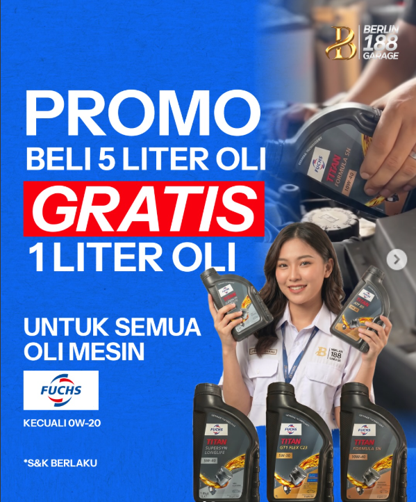 Beli 5 Liter Oli FUCHS, Gratis 1 Liter